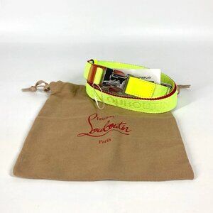 Christian Louboutin 1205286 logo Gacha Belt Canvas Neon yellow Unused